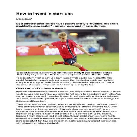 How to invest in start ups 123 