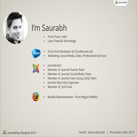 How to Contribute in Joomla! Community - Joomla!Day Bangkok 2013