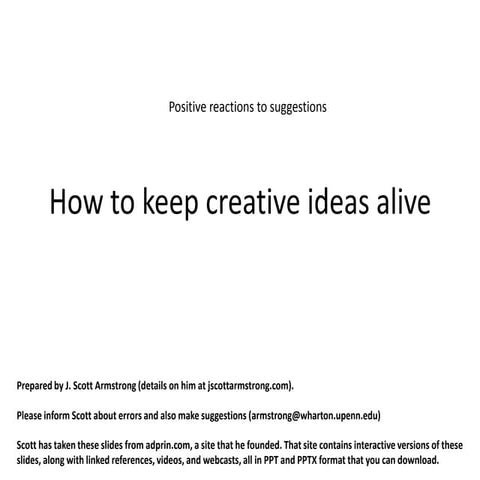 How to keep creative ideas alive 