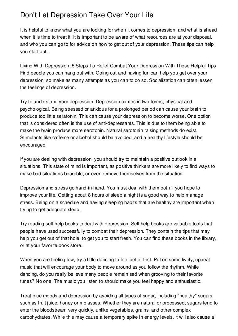 when depression takes over your life