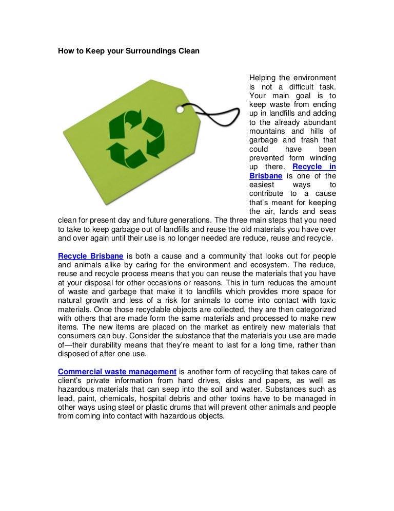 How To Keep Your Surroundings Clean