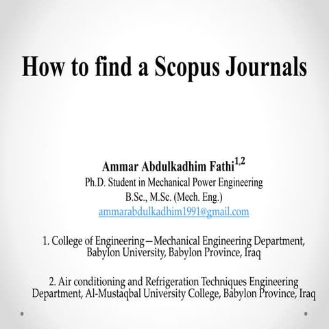How to find a Scopus journals