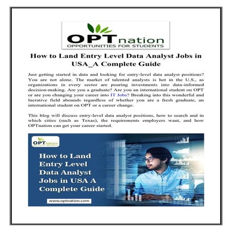 How to Land Entry-Level Data Analyst Jobs in the USA