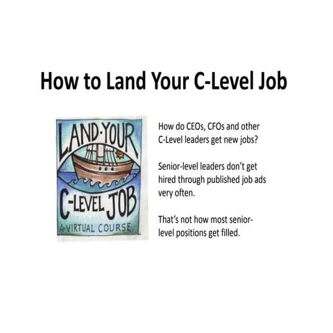 How to Land Your C-Level Job