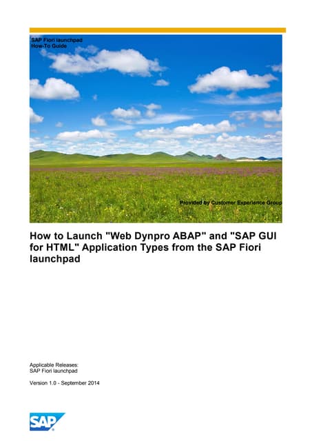 How to launch web dynpro abap and sap gui for html application types from the...