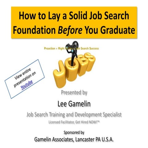 How to lay a solid job search foundation before you graduate