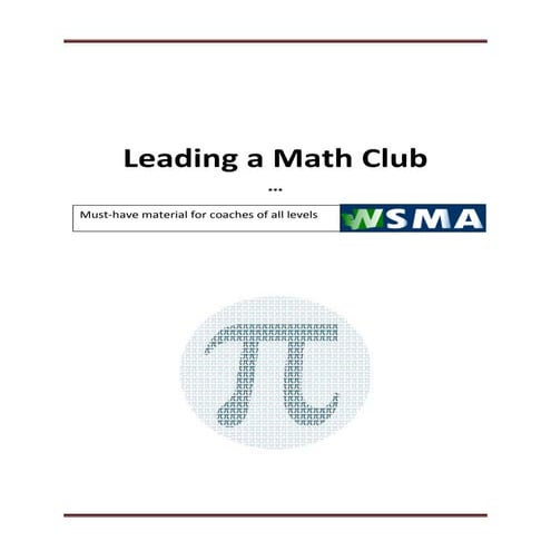 How to lead a math club