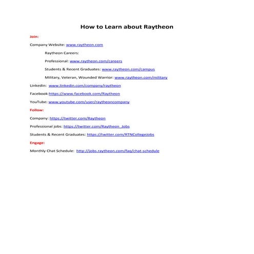 How to learn about Raytheon