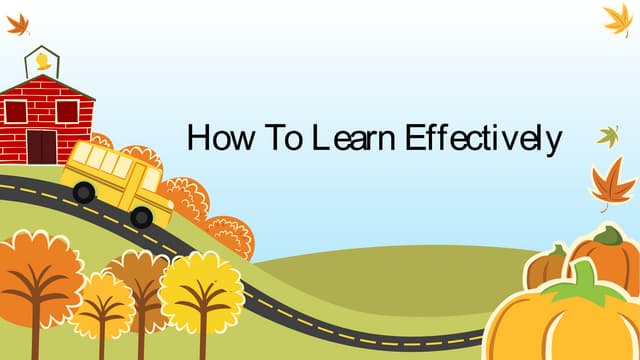 How to learn effectively