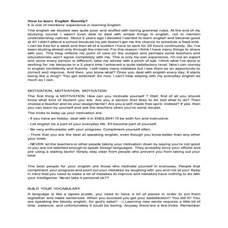 How to learn english fluently