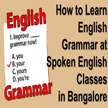 How to Learn English Grammar at Spoken English Classes in Bangalore