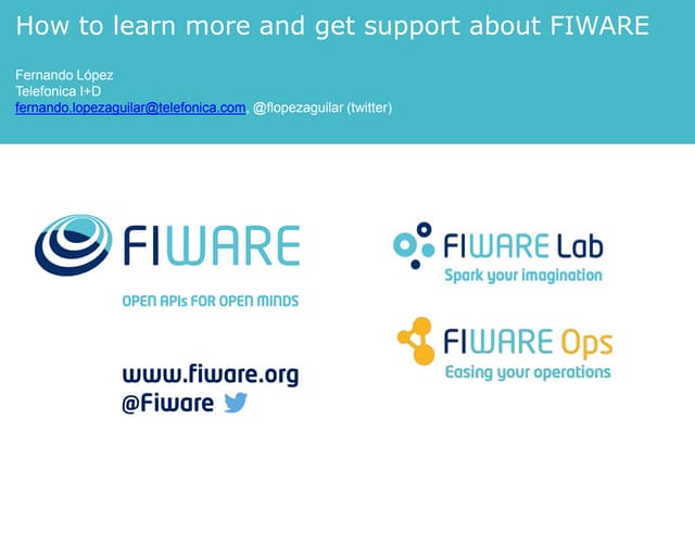 How to learn more and get support about fiware