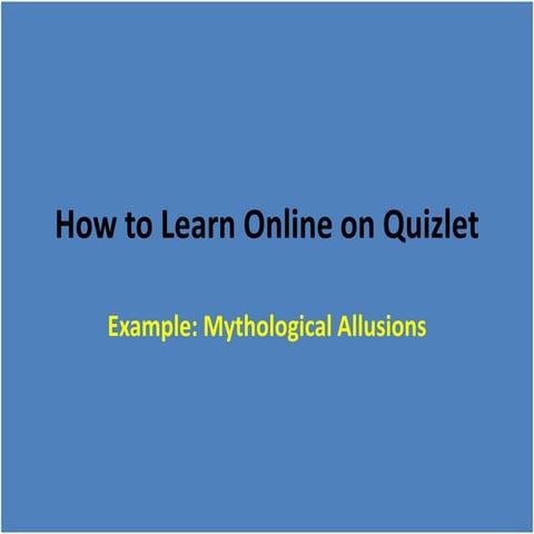 How to Learn Online on Quizlet