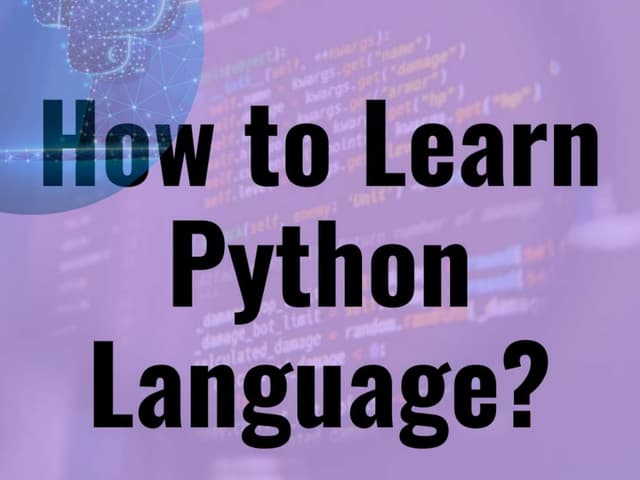 How to learn python language. | PPT