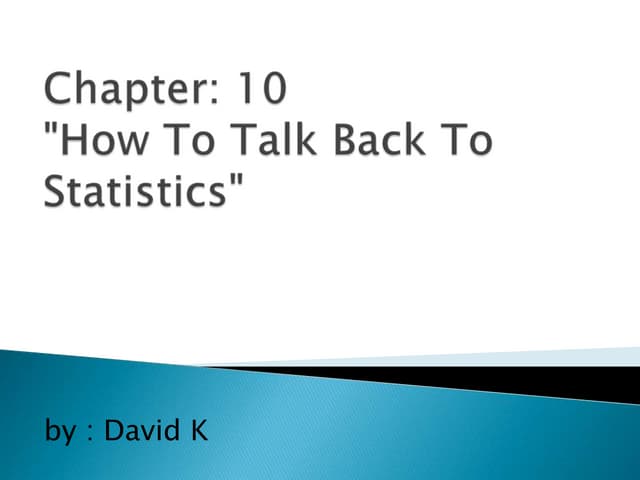 How To Lie With Statistics Chapter 10 | PPT