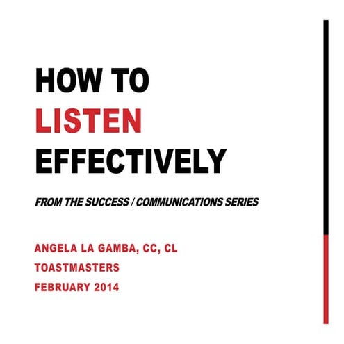 How To Listen Effectively