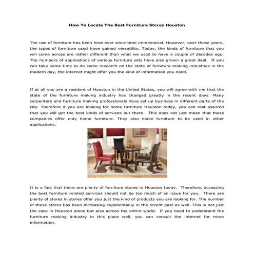 How to locate the best furniture stores houston