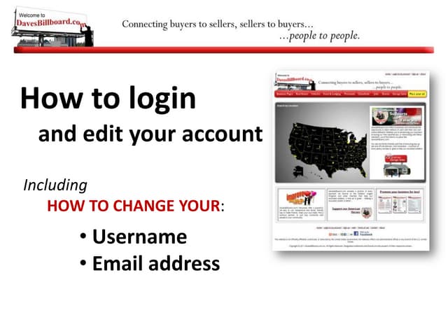How to login and edit your account