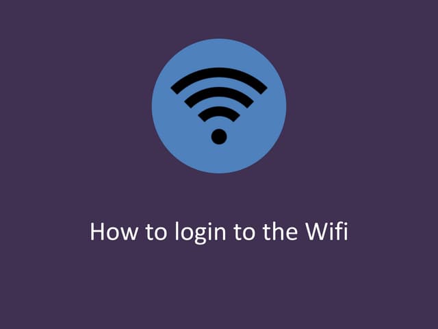 How to login to the Wi-Fi