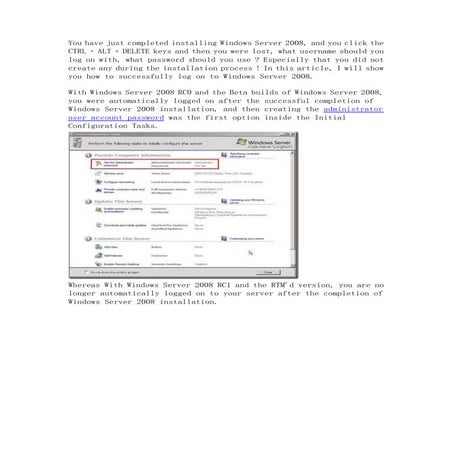 How to log on to windows server 2008