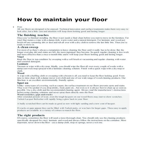 How to maintain your floor