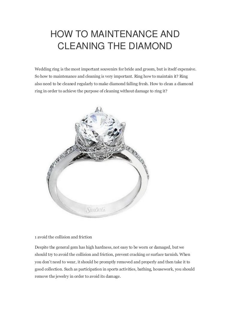 How to maintenance and cleaning the diamond