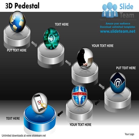 How to make 7 stage process flow discs power point slides and ppt diagram tem...