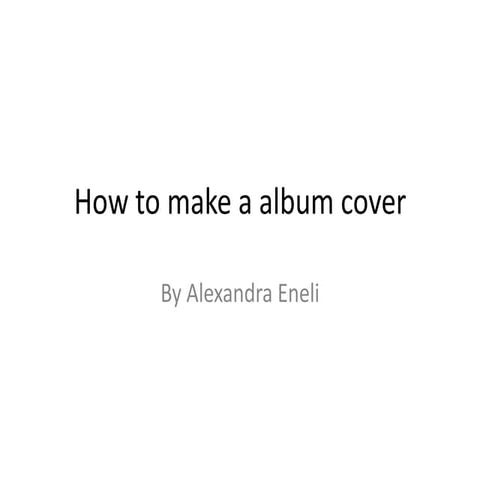 How to make a album cover