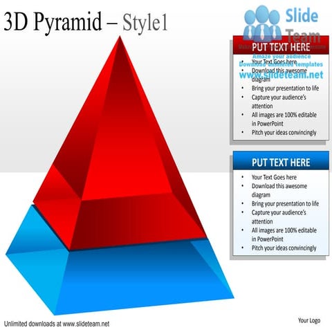 How to make abstract 3 d pyramid 1 powerpoint slides and ppt diagram template...