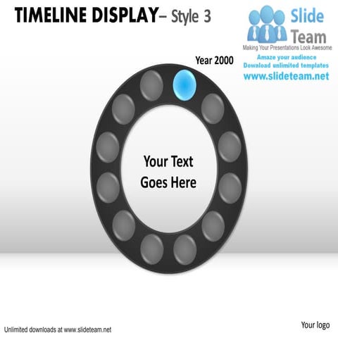 How to make abstract circular timeline display 3 power point slides and ppt d...