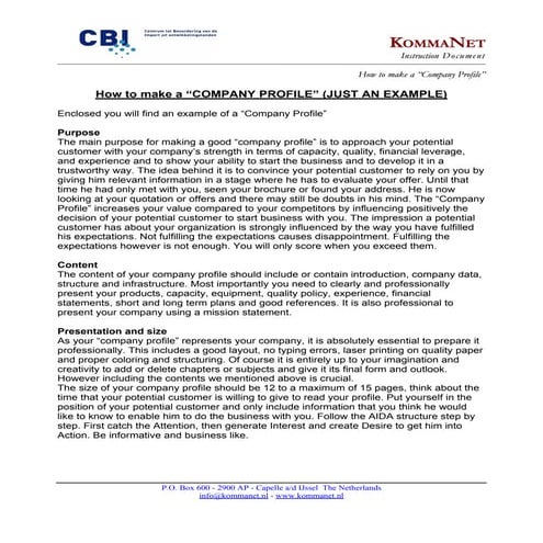 How to make a company profile