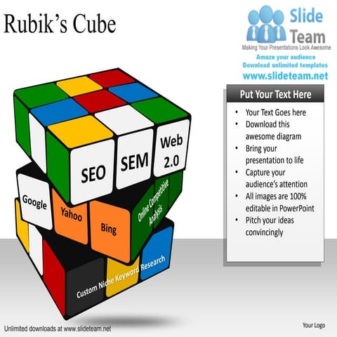 How to make advance rubik's cube power point slides and ppt diagram templates...