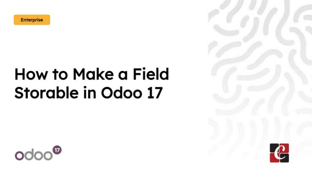 How to Make a Field Storable in Odoo 17 - Odoo Slides