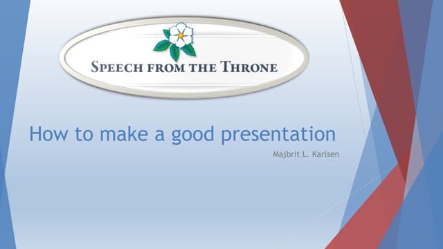 How to make a good presentation