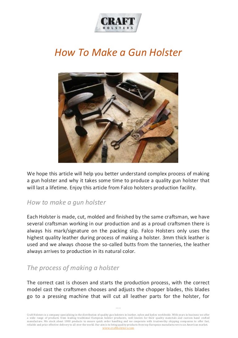 How to make a gun holster