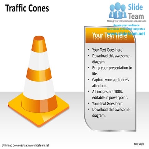 How to make alert traffic cones power point slides and ppt diagram templates ...