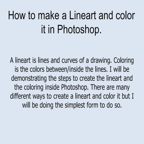 How To Make A Lineart And Color It In Photoshop