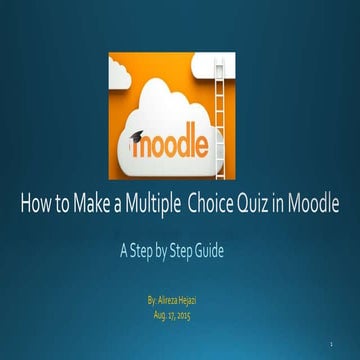 How to make a multiple choice quiz in moodle