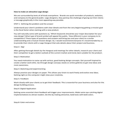 How to make an attractive logo design