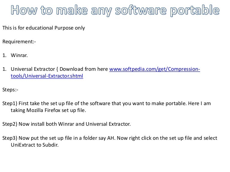 make any software portable make any software portable