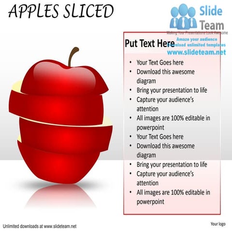 How to make apple a day sliced power point slides and ppt diagram templates a...