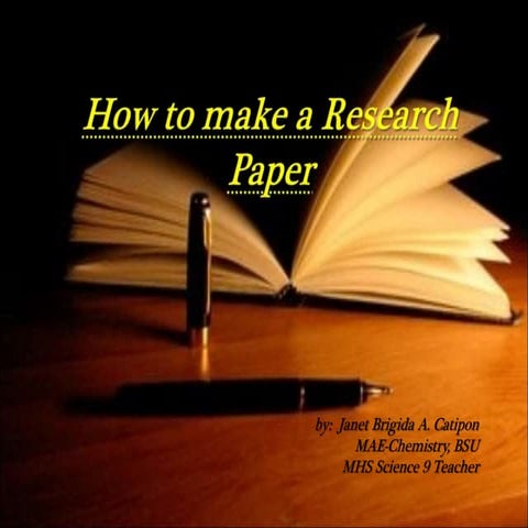 How to make a research paper