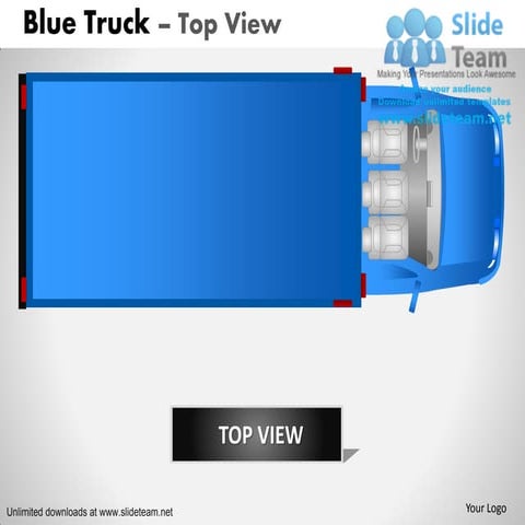 How to make art blue truck top view power point slides and ppt diagram templa...