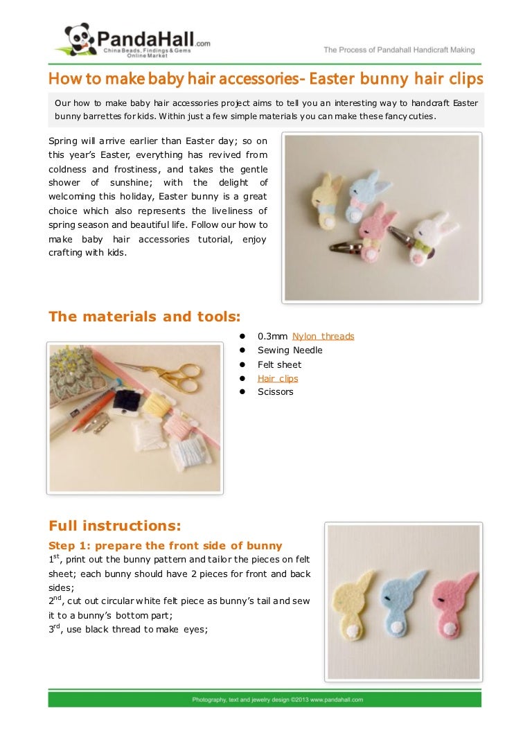 How To Make Baby Hair Accessories Easter Bunny Hair Clips
