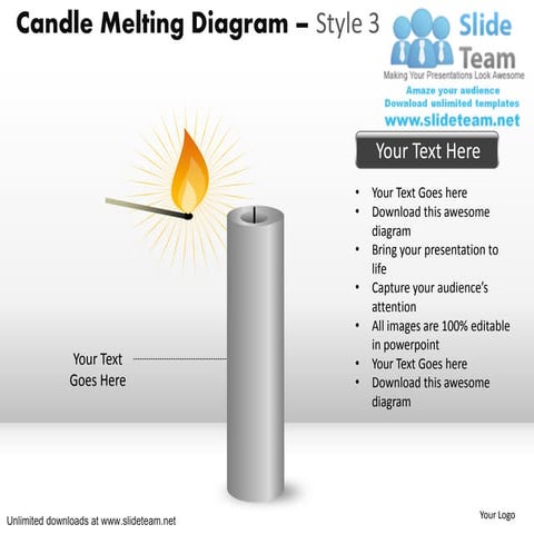 How to make candle melting diagram with stages 3 power point slides and ppt p...