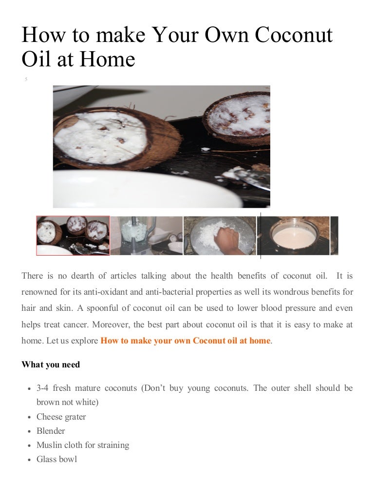 How To Make Coconut Oil At Home Homemade