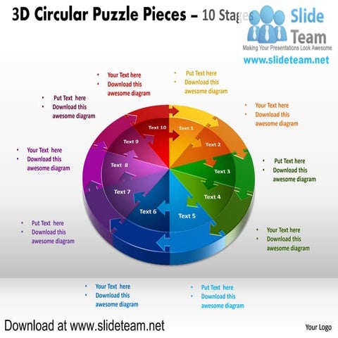 How to make create 3 d doughnut chart circular puzzle with hole in center pie...