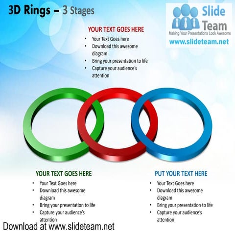 How to make create 3 d pieces of rings circles connected interconnected  link...