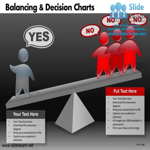 How to make create balancing decision see saw charts powerpoint presentation ...