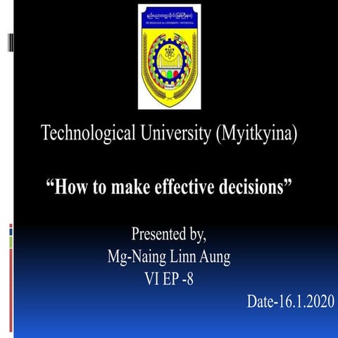 How to make effective decision